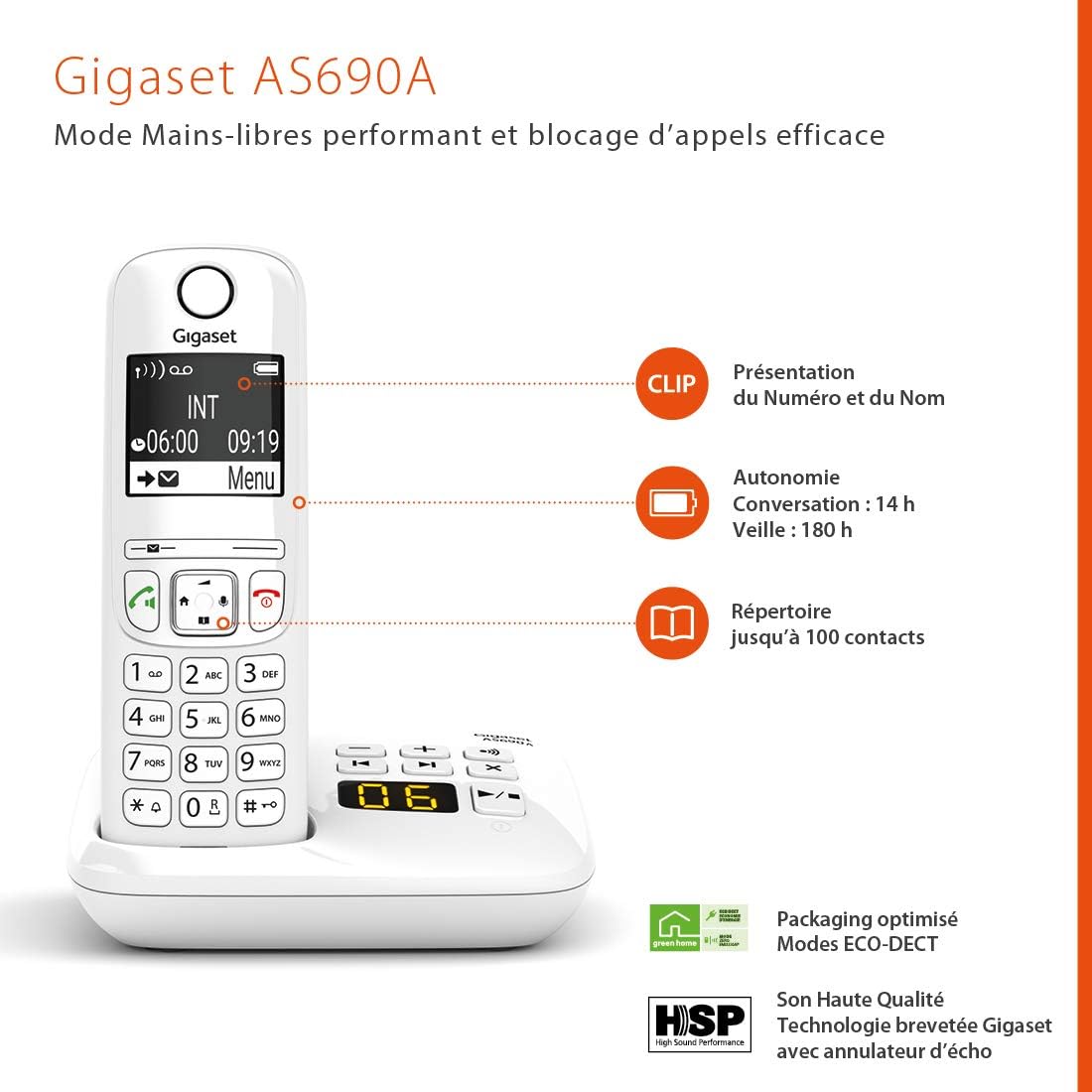 Gigaset AS690A Duo Analoges/DECT-Telefon Weiß Gigaset AS690A Duo Analoges/DECT-Telefon Weiß