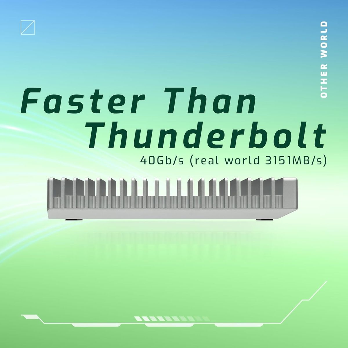 OWC Express 1M2 tragbares NVMe Thunderbolt (USB-C) SSD-Laufwerk USB4, ultraschnelles externes SSD-Laufwerk mit Aluminium-Kühlkörpergehäuse (nur Gehäuse)