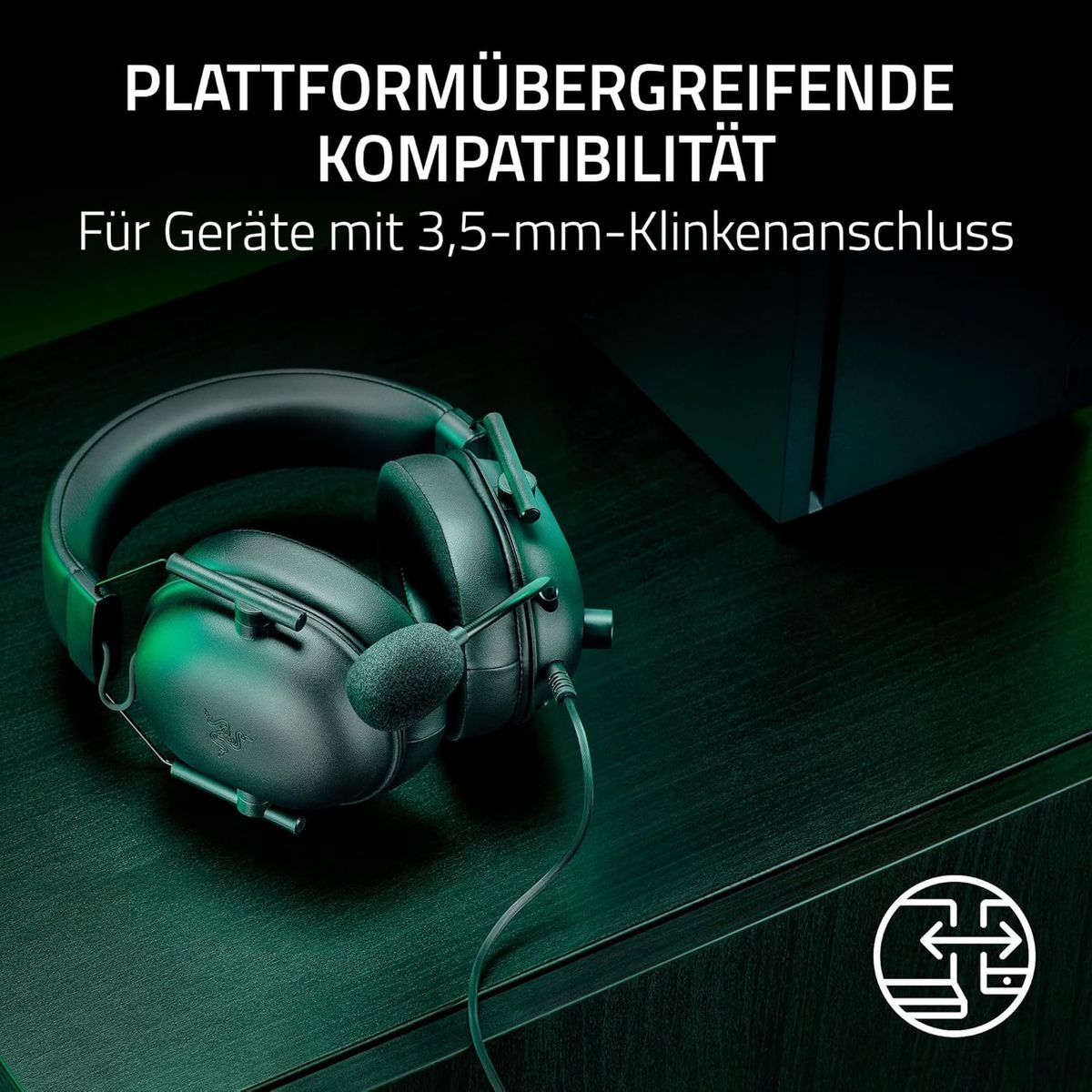 Razer Blackshark V2 X (Xbox) - Kabelgebundenes E-Sport Headset für Konsole Xbox S|X (250g, Kardioiden-Mikrofon, 50mm Treiber, Passive Geräuschunterdrückung, 3,5mm Anschluß) Schwarz