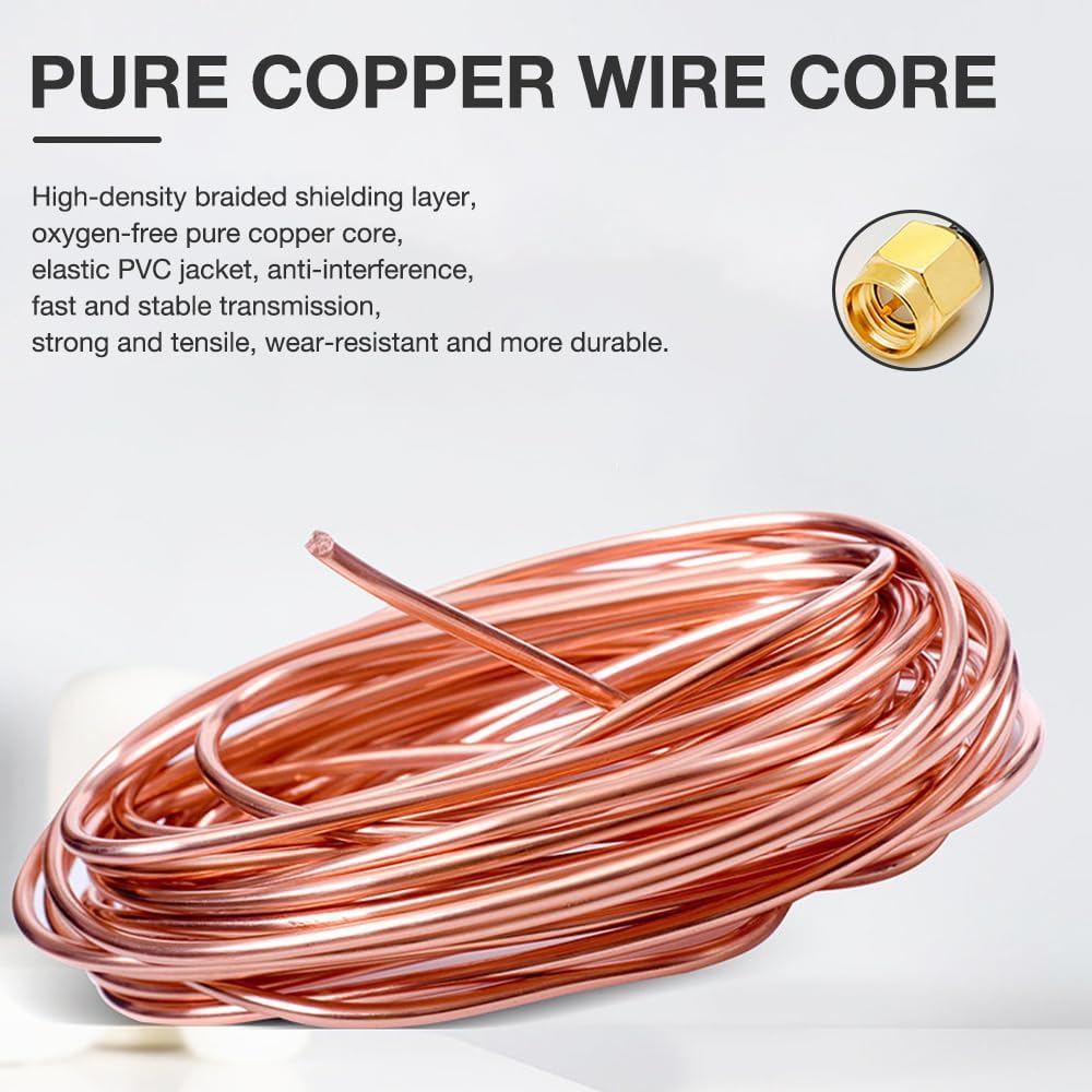 EBKCQ EBKCQ 5G LTE Antenne 2er-Set, 12 dBi Omnidirektional 600–6000 MHz, SMA & TS9 Adapter, 3 m Kabel, Wasserdicht, Indoor/Outdoor