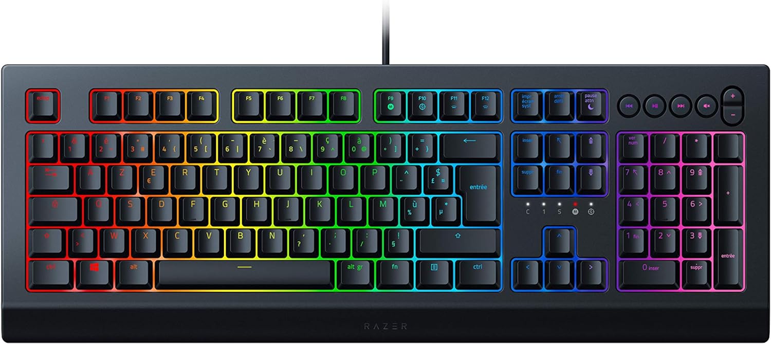 Razer Cynosa V2 Gaming Keyboard Membrane Switches Chroma RGB Media FRA Layout AZERTY