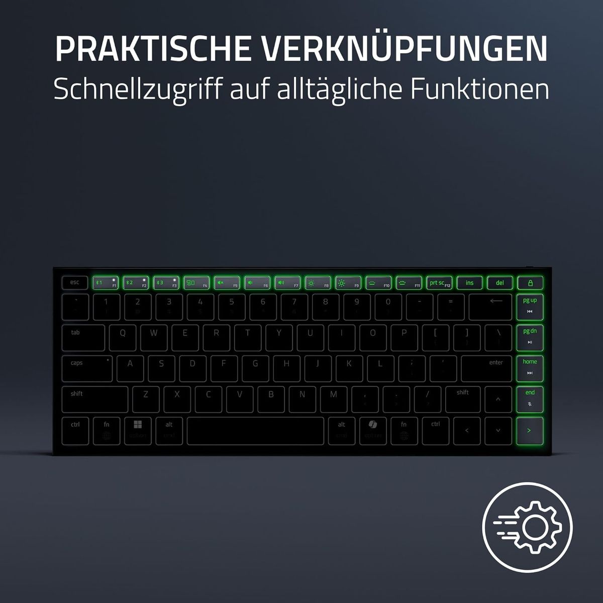 Razer Joro Portable Keyboard - Kompakte kabellose Tastatur mit Hintergrundbeleuchtung - Bluetooth - WiFi - Low Profile - USB-C - Kompatibel mac OS & iOS, Windows Schwarz - (USA Layout - QWERTY)