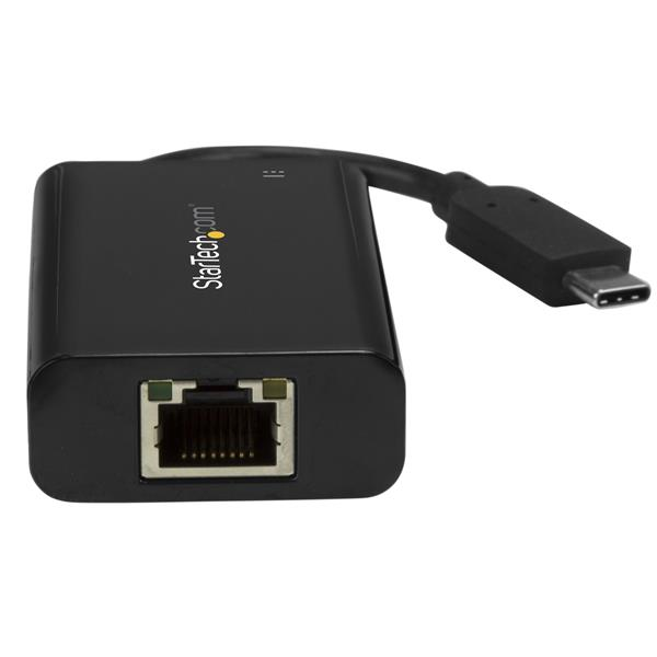 StarTech.com USB-C auf Gigabit Netzwerk Adapter mit PD 2.0 - USB 3.1 Typ-C 1Gbit/s NIC/Netzwerkadapter - USB-C/TB3 auf 1GbE RJ45/LAN - Windows, MacOS, Chromebook - Schwarz