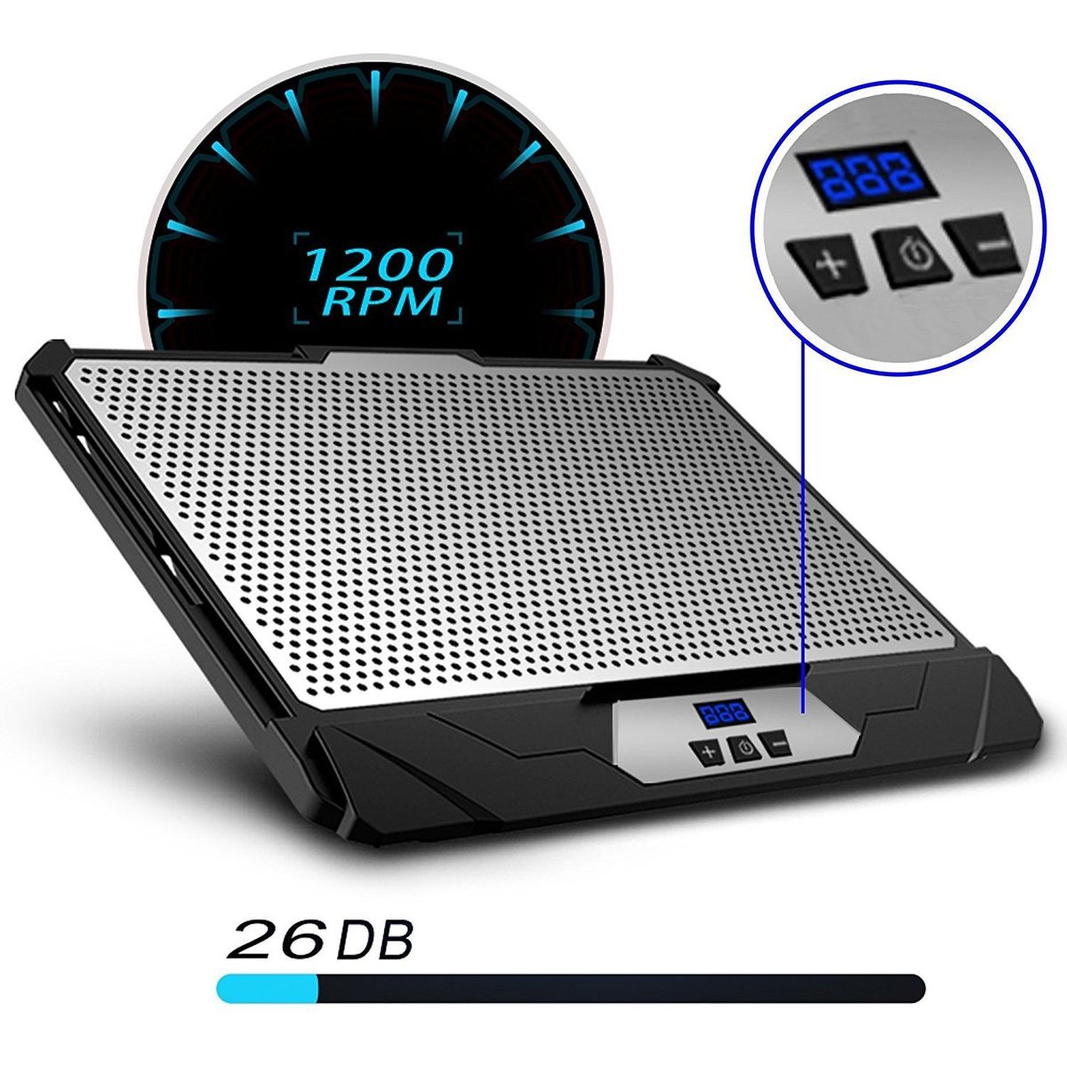 Klim Swift Notebook Speed Adjustable 2 Fan Laptop Cooler Cooling Stand