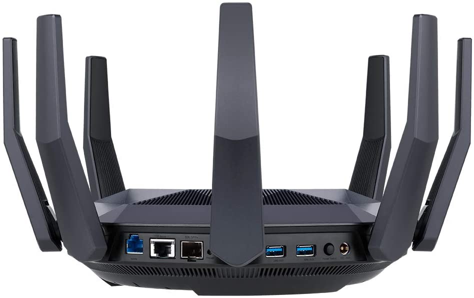 ASUS RT-AX89X Gaming Router Ai Mesh WLAN System Wi-Fi 6 AX6000 10G RJ45 10G SFP+ 2.2 GHz QC CPU AiProtection Pro USB 3.1 WPA3 Gaming AX6000 10G LAN