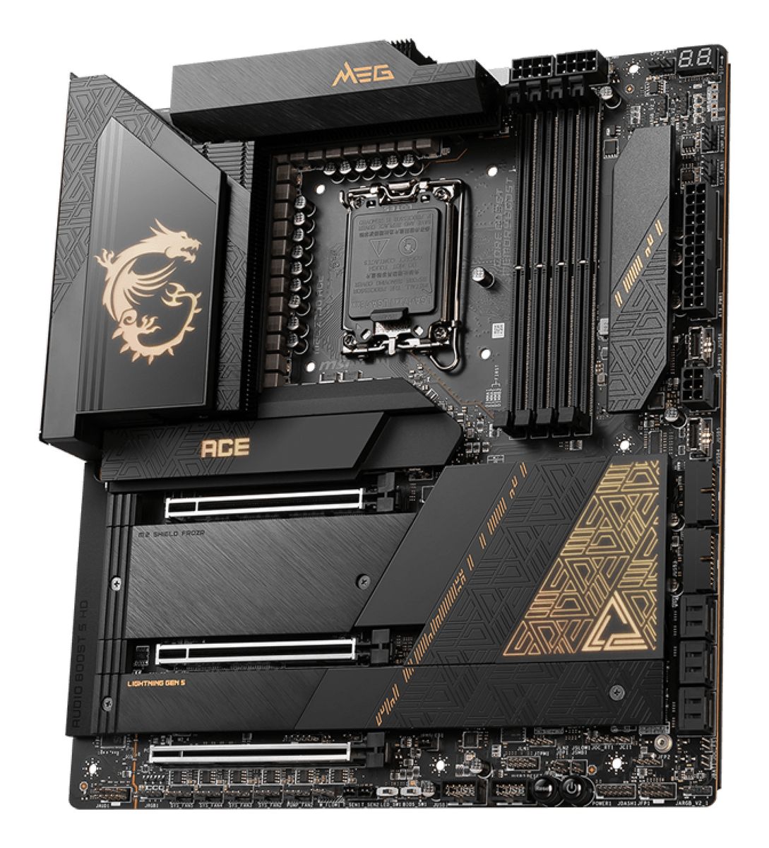 MSI MEG Z790 ACE Mainboard, Intel Z790 Chipsatz, LGA 1700, DDR5, 4x DIMM 128GB, 4x M.2, Wi‑Fi 6 & Bluetooth 5.3, 2.5GbE, HDMI 2.1, ATX