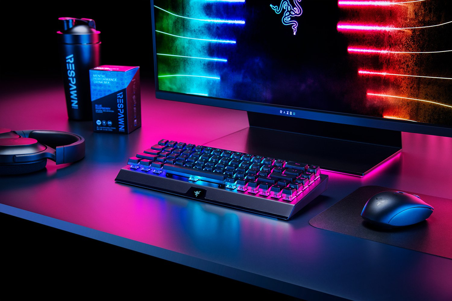 Razer BlackWidow V3 Mini Phantom Gaming Keyboard Dual Wireless Yellow USA Layout QWERTY ISO