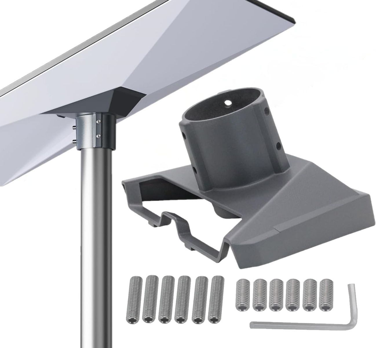 LIROPAU ACYK-WXZJ-V3 Starlink Gen 3 Rohradapter Mast-/Dachhalterung Pole Mount für Starlink Gen 3 Dish, 360° drehbar, 20° neigbar, Edelstahl, V3