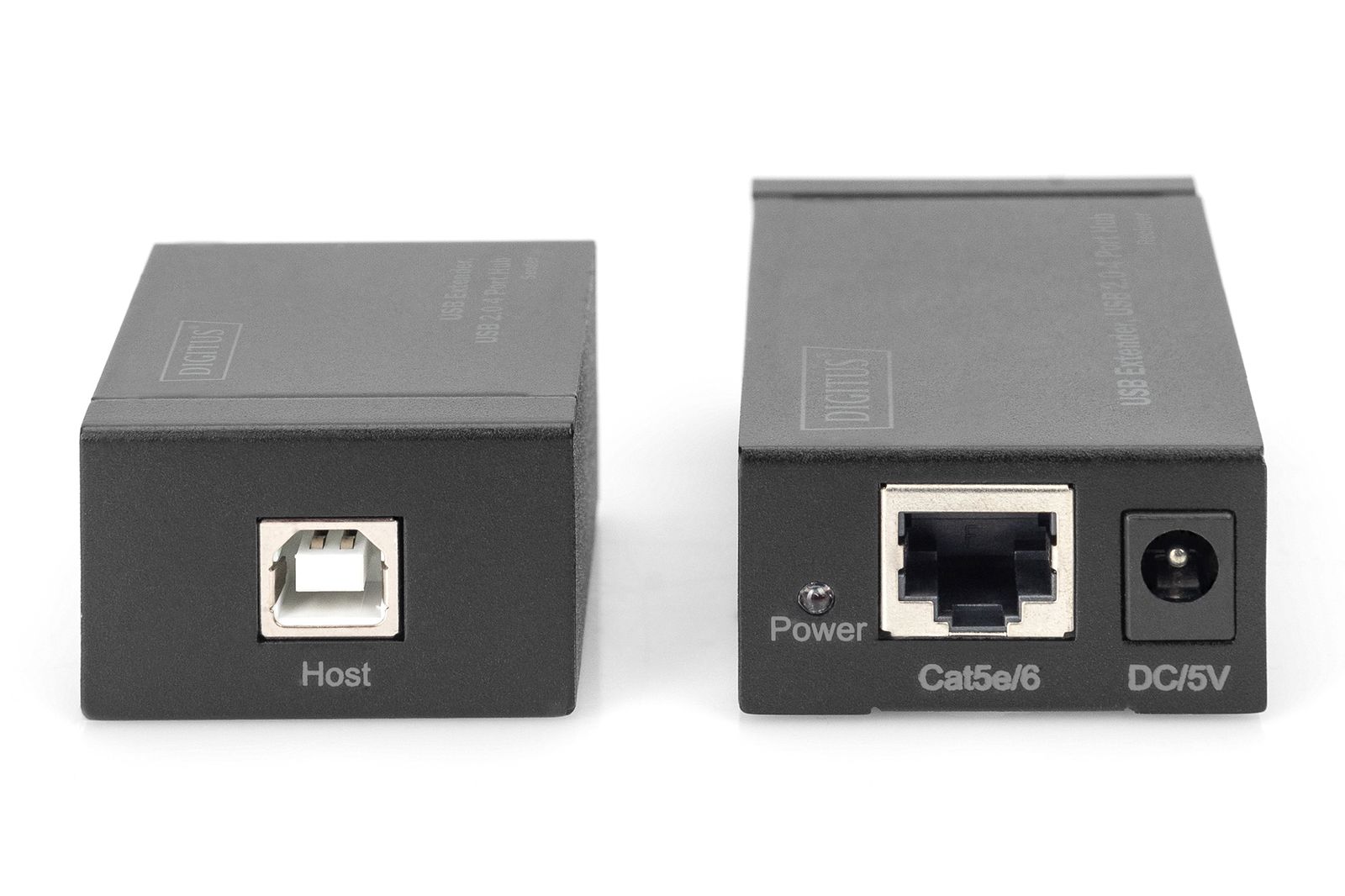 Digitus DA-70143 USB Extender & 4-Port USB 2.0 Hub, 50 m Verlängerung über Cat5/5e/6, RJ45, DC, EU