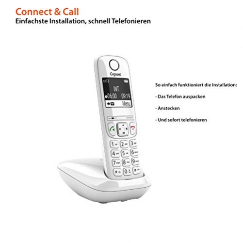 Gigaset AS690 Schnurlostelefon ohne Anrufbeantworter DECT-Telefon Freisprechfunktion großes Display große Tasten Festnetztelefon