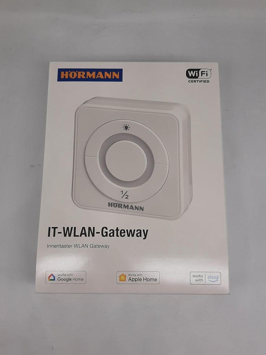 Hörmann 4511079 IT-WLAN-Gateway, Smart Home Gateway für Garagentorantriebe, WLAN, Sprachsteuerung, Apple Home / Alexa / Google Home, 3 Funktionen