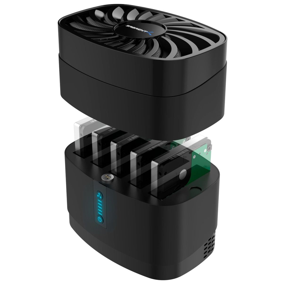 Sabrent DS-5R15 Speicherlaufwerk-Docking-Station USB 3.2 Gen 2 (3.1 Gen 1) Type-C Schwarz