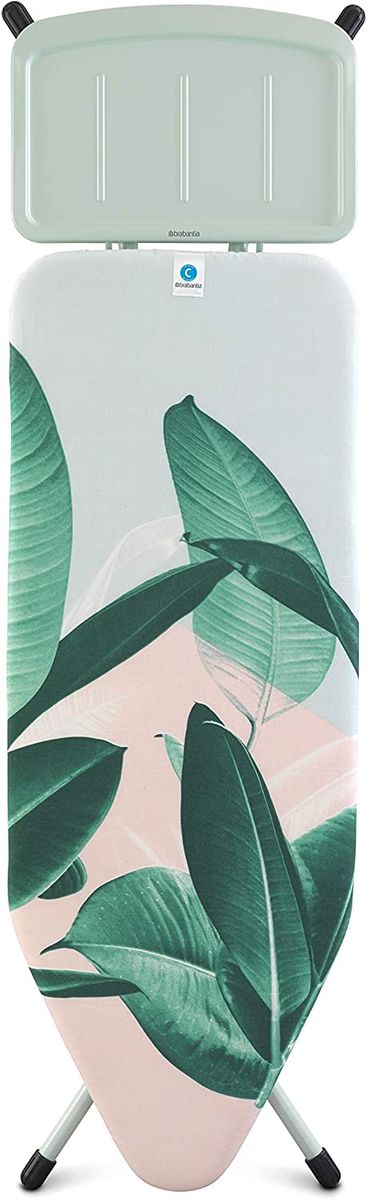 Brabantia ironing board, steel, Tropical leaves, 49 x 8 x 159 cm Holder for steam generator. Tropical leaves