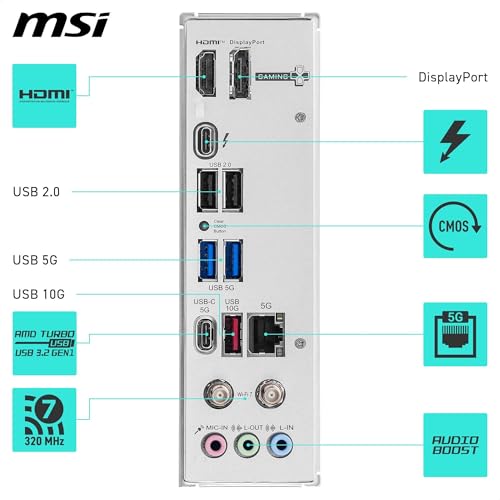 MSI B860M GAMING PLUS WIFI Mainboard, Intel B860, LGA 1851 (Socket V1), micro ATX, DDR5, 4x DIMM, Wi‑Fi 7, 5 Gbit Ethernet, Bluetooth 5.4, 3x M.2, HDMI 2.1