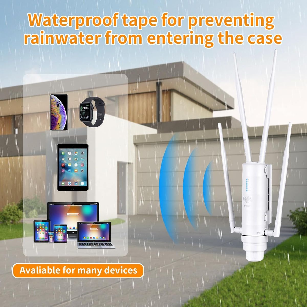 FLASHOWL WLAN Antenne Outdoor, Mesh Mode WLAN Repeater, Wireless Access Point, Dual Band Wi-Fi Range Extender Outdoor, AC1200 Wireless Signal Enhancer, Wasserdichter WiFi-Booster, Outdoor WLAN Router