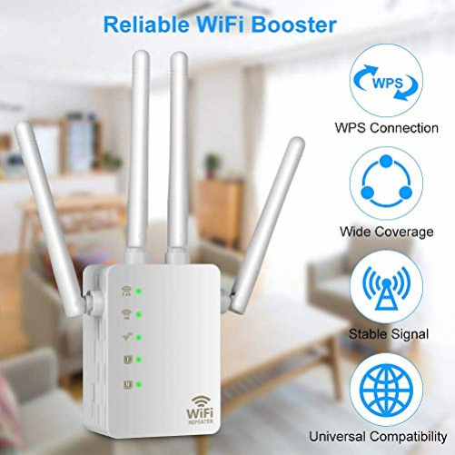 Aigital Wi-Fi Repeater Access Point Range Extender Signal Booster Dual Band WPS