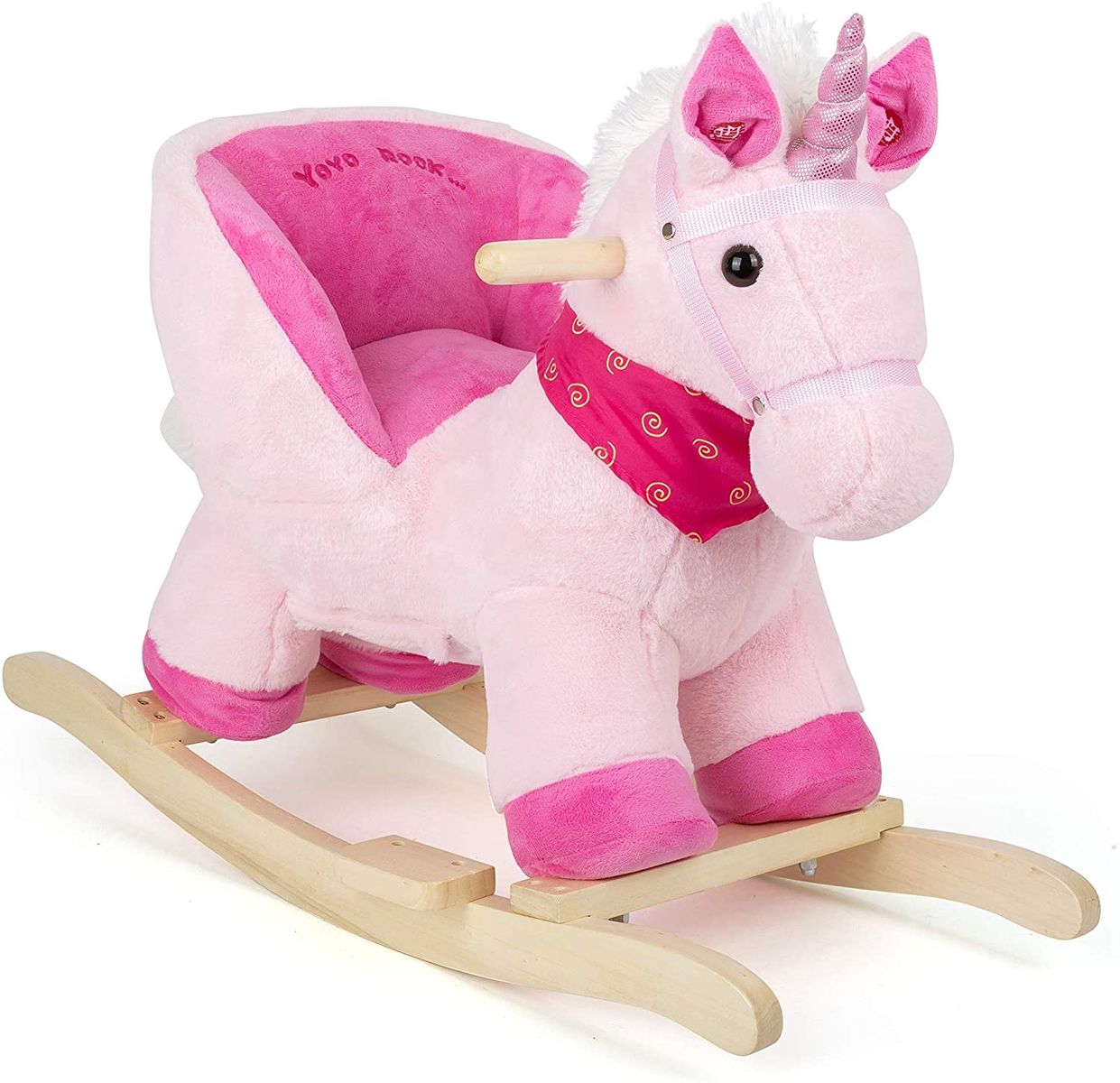 Small Foot 11181 Rocking unicorn with sound, seat height 30 cm, loadable up to approx. 25 kg toy, pink unicorn rocking horse