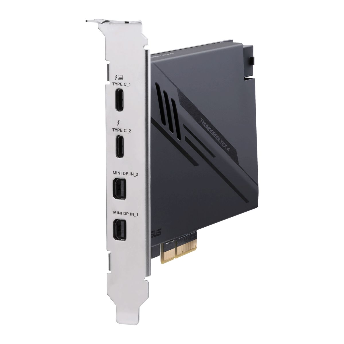 ASUS ThunderboltEX 4 PCIe Erweiterungskarte (90MC09P0-M0EAY0), Thunderbolt 4 Intel JHL8540, Mini DisplayPort, 40 Gbit/s, USB 3.2 Gen 2, Schwarz