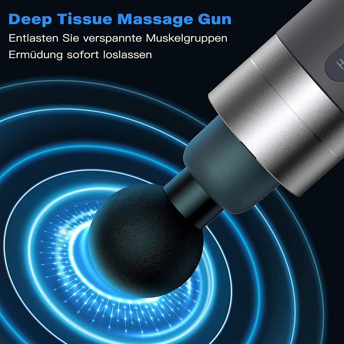 MILcea Massagepistole Tiefen massagegerät LED-Anzeige-Touchscreen elektrisches Handmassagegerät Massage Gun 6 Massageköpfen 5 Geschwindigkeiten