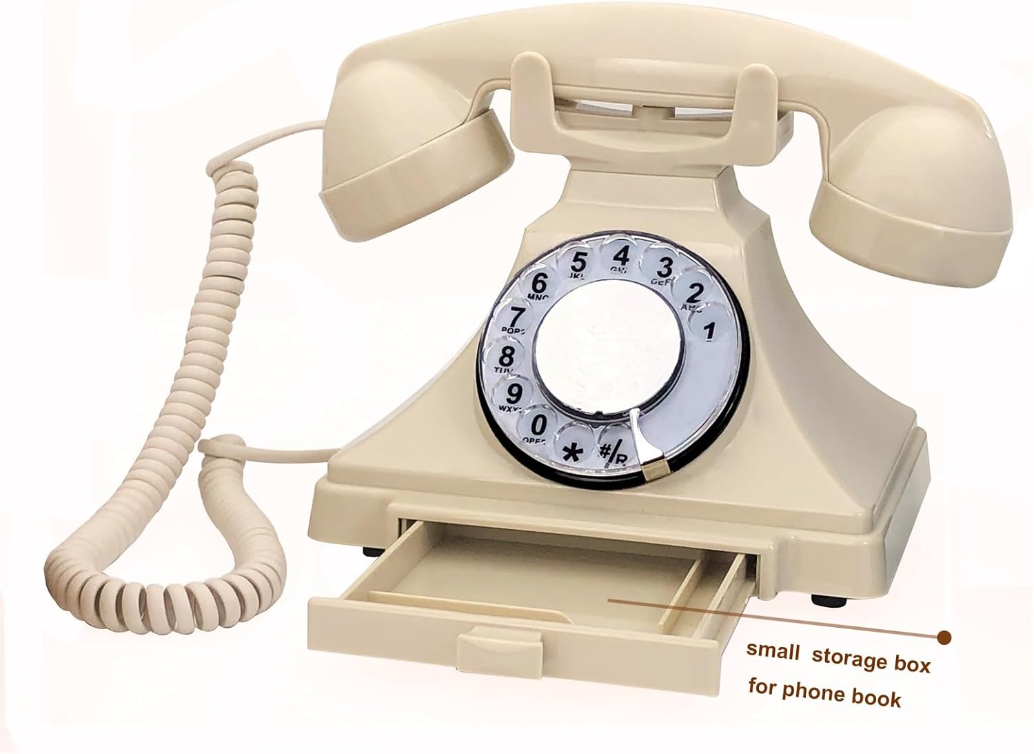 Artisam Retro Festnetztelefon, Schnurgebundenes antikes Telefon, Vintage, 1930er Jahre Drehzifferblatt, Heimdekor-Telefon, altmodische dekorative Haustelefone für Senioren