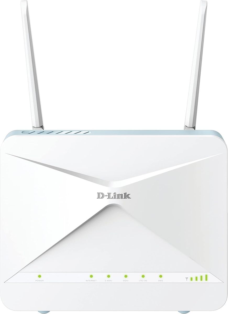 D-Link G415/E EAGLE PRO AI AX1500 Mobilfunk-Router, 4G LTE Cat4 bis 150 Mbit/s, Dualband Wi‑Fi 6, 3x Gigabit LAN, Mesh, SIM Steckplatz, EU