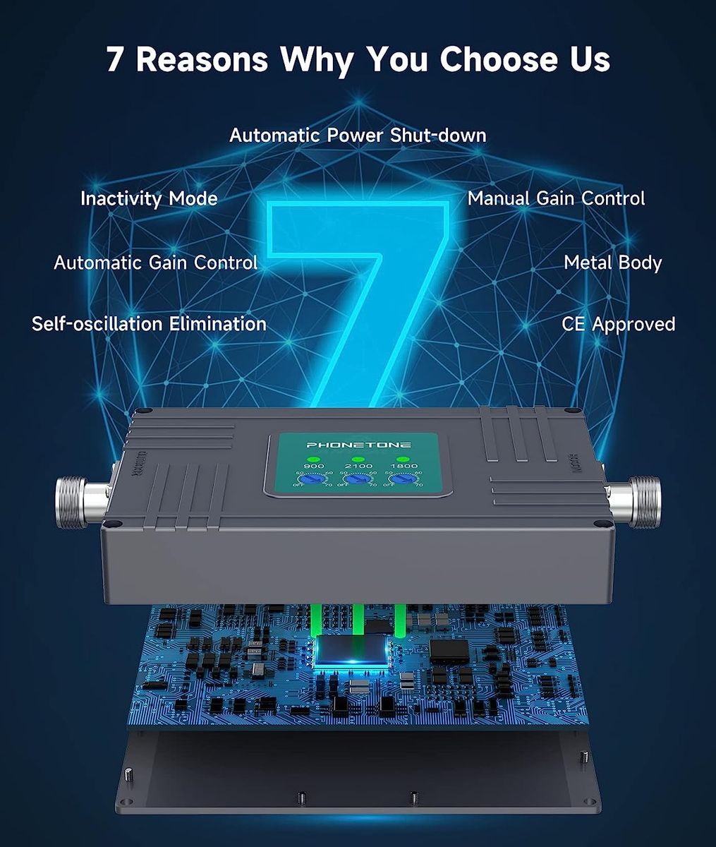 ANYCALL Handy Signalverstärker GSM 4g 3g LTE Repeater Band 8/3/1 900-1800-2100MHz Mobilfunk Verstärker für Zuhause Büro Signalverstärker Handy Sprachanrufe Daten für Alle Netzbetreiber Band 1/3/8-Zuhause Büro