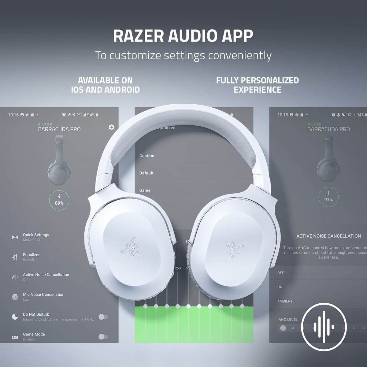 Razer Barracuda X Gaming & Mobile Headset Dual Wireless + 3.5mm Virtual 7.1 Surround-Sound Multi-Plattform Mercury