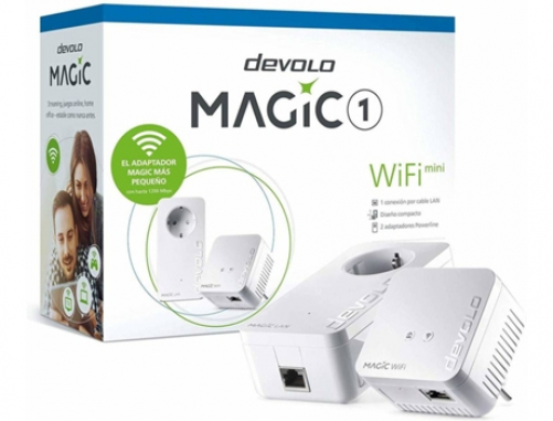 devolo Magic 1 - 1200 WiFi Mini-Starterkit, kompaktes Set, 2 Powerline-WiFi-Adapter für sicheres Heimnetzwerk (1200 Mbit/s, 1 x Fast Ethernet-LAN-Verbindung, Mesh-WLAN, G.hn-Technologie) Weiß