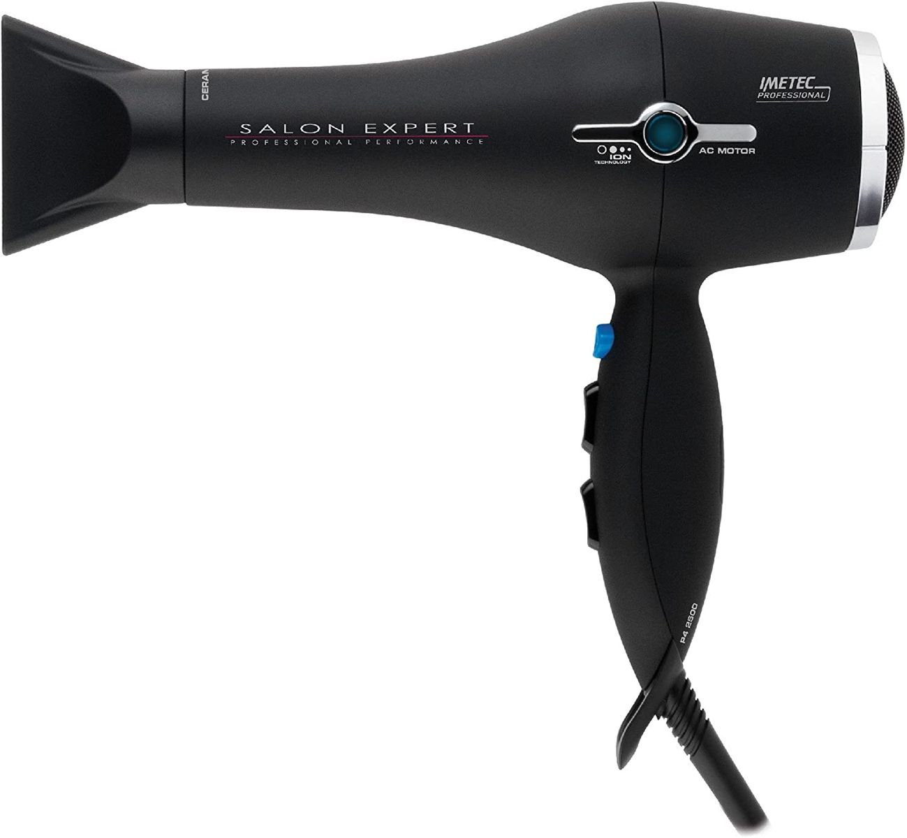 Imetec Salon Expert P4 2500 ION, Professional Hair Dryer, Ion Technology, Ceramic and Tourmaline Grid, 8 Blower and Temperature Settings