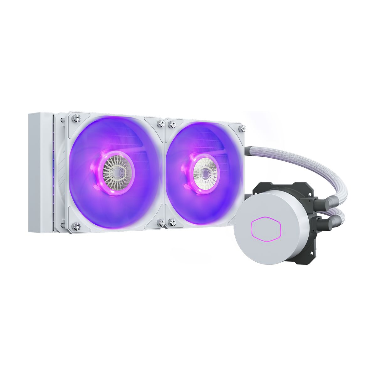 Cooler Master MasterLiquid ML240L V2 RGB White Edition All-in-One-Flüssigkeitskühler 240 mm, 2x120 mm Lüfter, RGB, Weiß