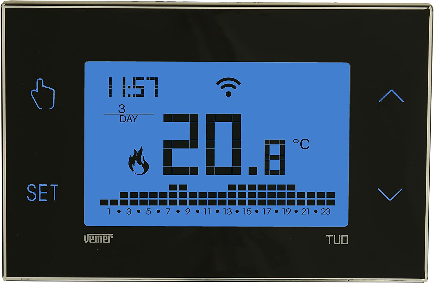 VEMER Thermostat Heizung Smart - WiFi Heizungsthermostat, Wochenprogrammierung, Steuerbar über Smartphone mit iOS und Android, kompatibel mit Alexa und Google Home, Schwarz