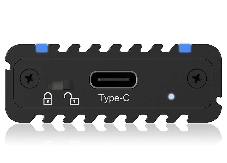 ICY BOX IB-1824ML-C31 SSD M.2 NVMe Gehäuse mit RGB LED Beleuchtung, USB 3.1 (Gen2, 10 Gbit/s), Kühlsystem, USB-C, USB-A, PCIe M-Key, Aluminium, Schwarz Schwarz/RGB