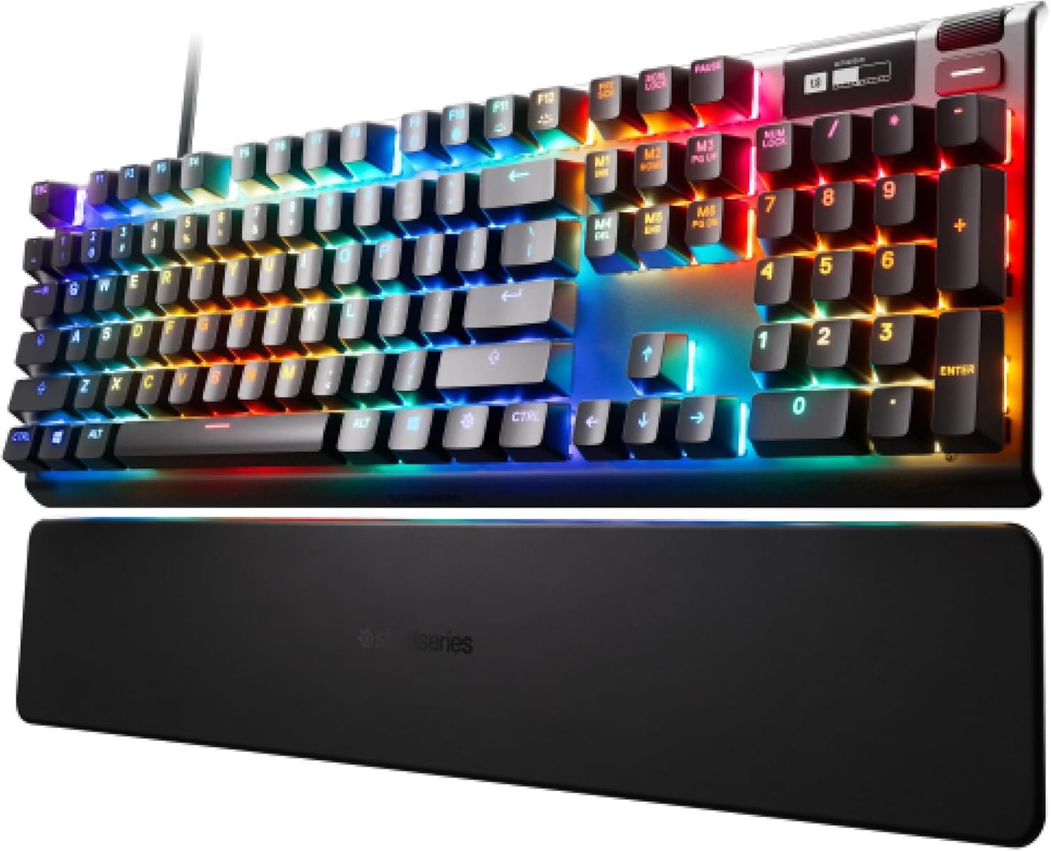 SteelSeries Apex Pro HyperMagnetic Gaming-Tastatur u2013 Die schnellste Tastatur der Welt u2013 Anpassbares Ansprechverhalten u2013 OLED-Bildschirm u2013 RGB u2013 USB-Passthrough - (DEU Layout - QWERTZ)