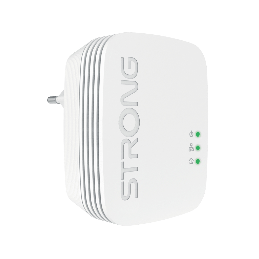 Strong POWERL600DUOMINI Powerline Netzwerkadapter 600 Mbit/s, Gigabit Ethernet, HomePlug AV, Weiß, 2er-Set, Steckertyp C (EU)
