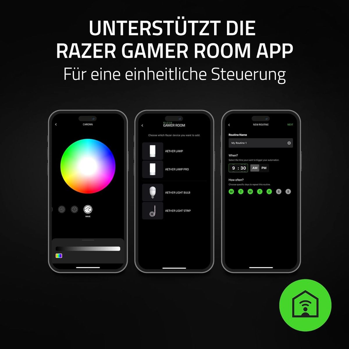 Razer Aether Smart-Leuchte Pro - LED-Leuchte mit Mehrzonen-Beleuchtun (Mehrzonen-Beleuchtung, Touch-Steuerung, Powered by Chroma RGB, Kompatibel zu Matter, Unterstützt Smart Home App) Aether Smart Lamp Pro