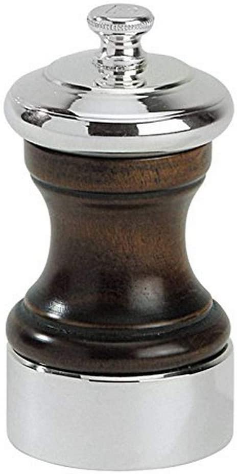Peugeot Palace salt mill wood, 5.2 x 5.2 x 10 cm, silver plated
