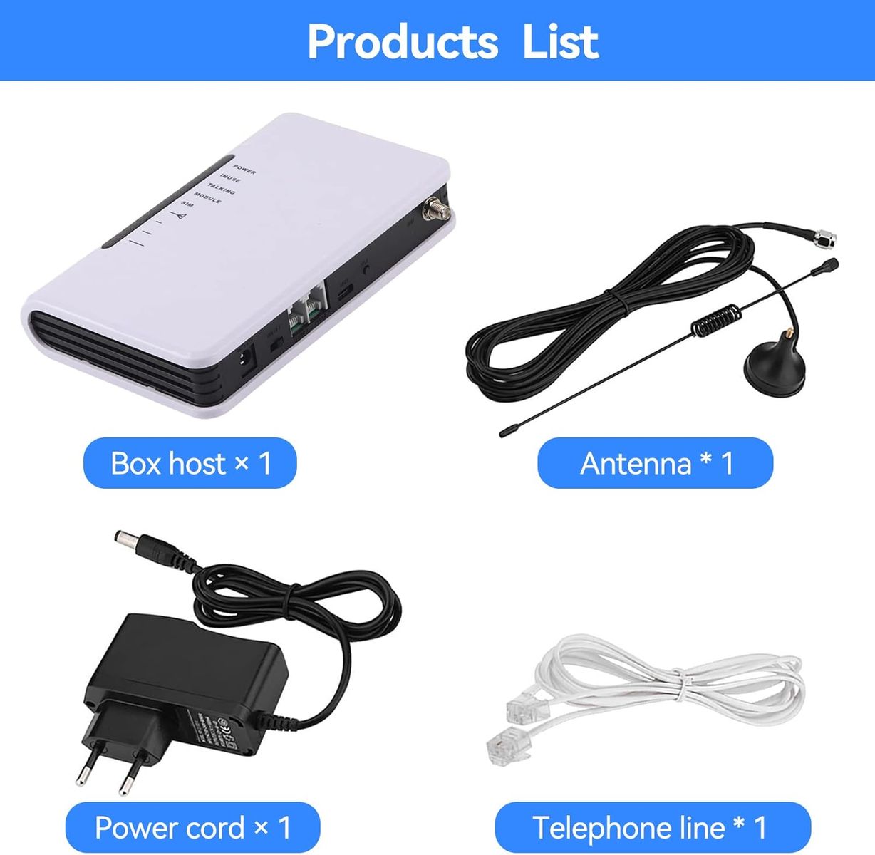 Agatige Agatigexg2qgior1e-03 GSM Festnetz-Gateway, Drahtloses Terminal 2G/GSM, RJ-11, SMA-Antenne, Plug&Play, EU Stecker