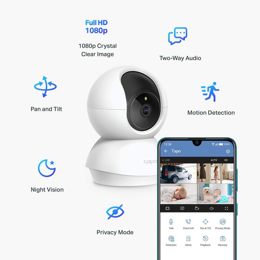 TP-Link Tapo C200 1080p Indoor Sicherheits WLAN Kamera für Alexa Google Home V2