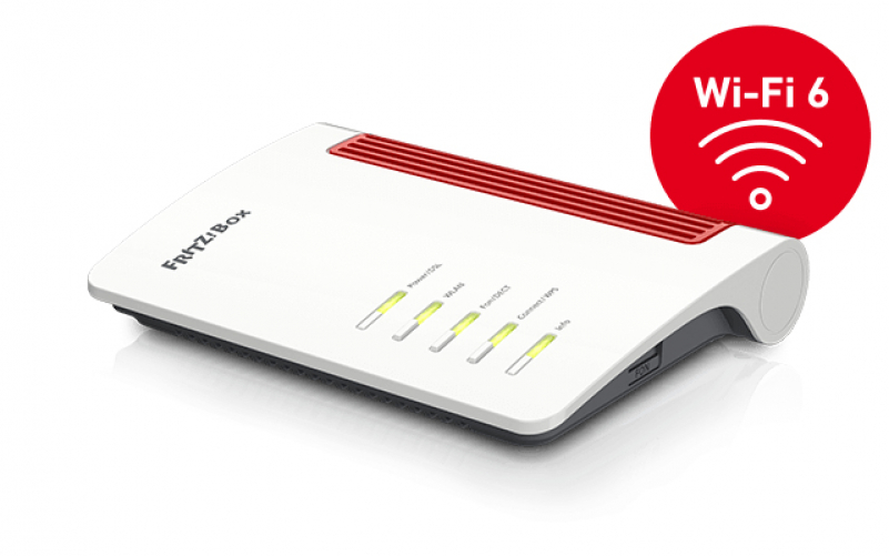 AVM FRITZ!Box 7510 (Wi-Fi 6 Router (WLAN AX), bis zu 600 MBit/s (2,4 GHz), VDSL-Supervectoring 35b bis zu 300 MBit/s, WLAN Mesh, DECT-Basis, Media Server, geeignet für Deutschland)