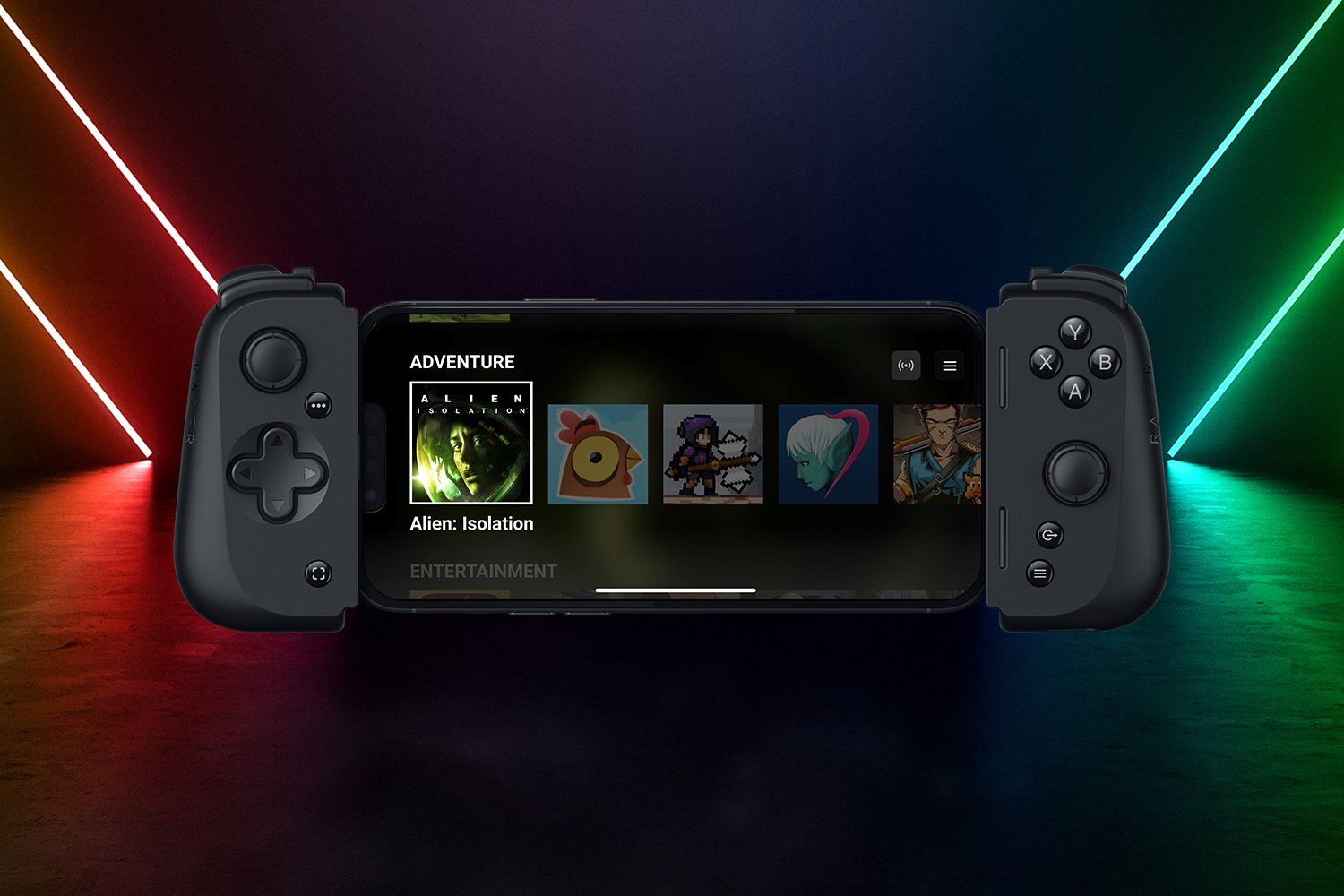 Ios Razer Gamepad Razer Kishi V2 Schwarz Lightning Gamepad Analog / Digital iOS
