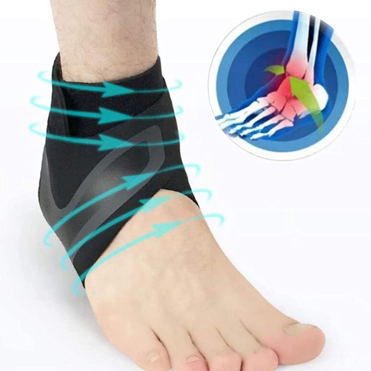 Spacelight Ankle Brace Adjustable Ankle Breathable Foot Brace Left and Right Feet Ankle Protection Sport Comfort Ankle Foot Brace for Strains