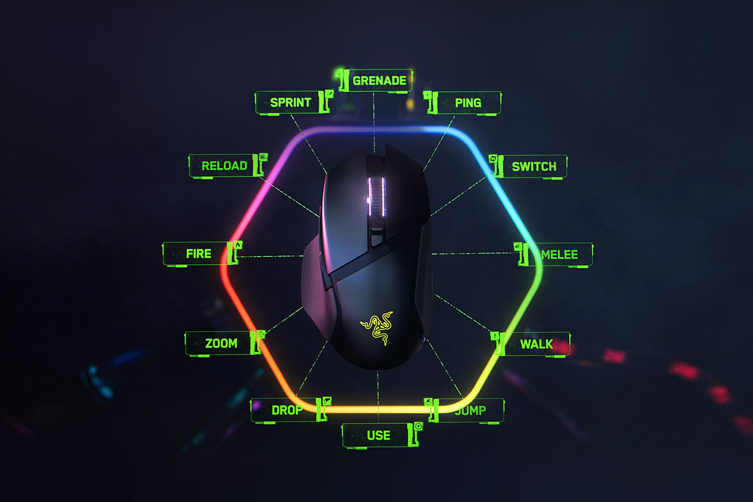 Razer Basilisk V3 Pro Gaming Mouse Dual Wireless + USB 30.000 DPI RGB Black