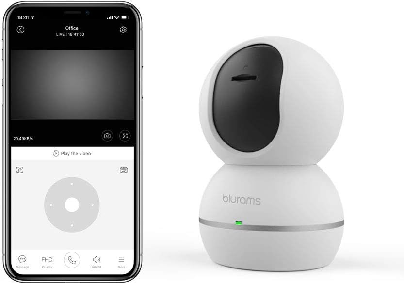 blurams - S15F – Dome-Kamera 1080P Snowman – motorisierte Innenkamera, kompatibel mit Alexa Amazon