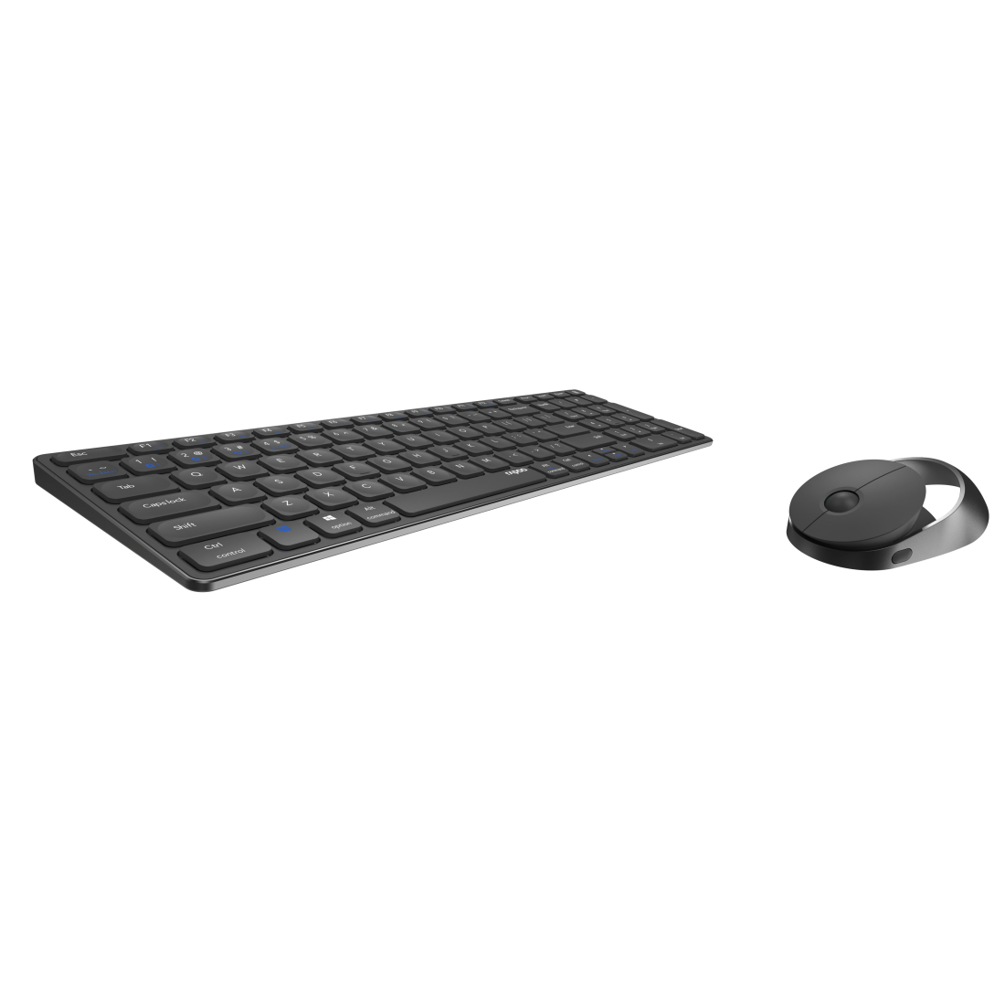 Rapoo 9750M Deskset Dual Wireless Keyboard Mouse Set 1.600 DPI Aluminium Dark Grey DE Layout