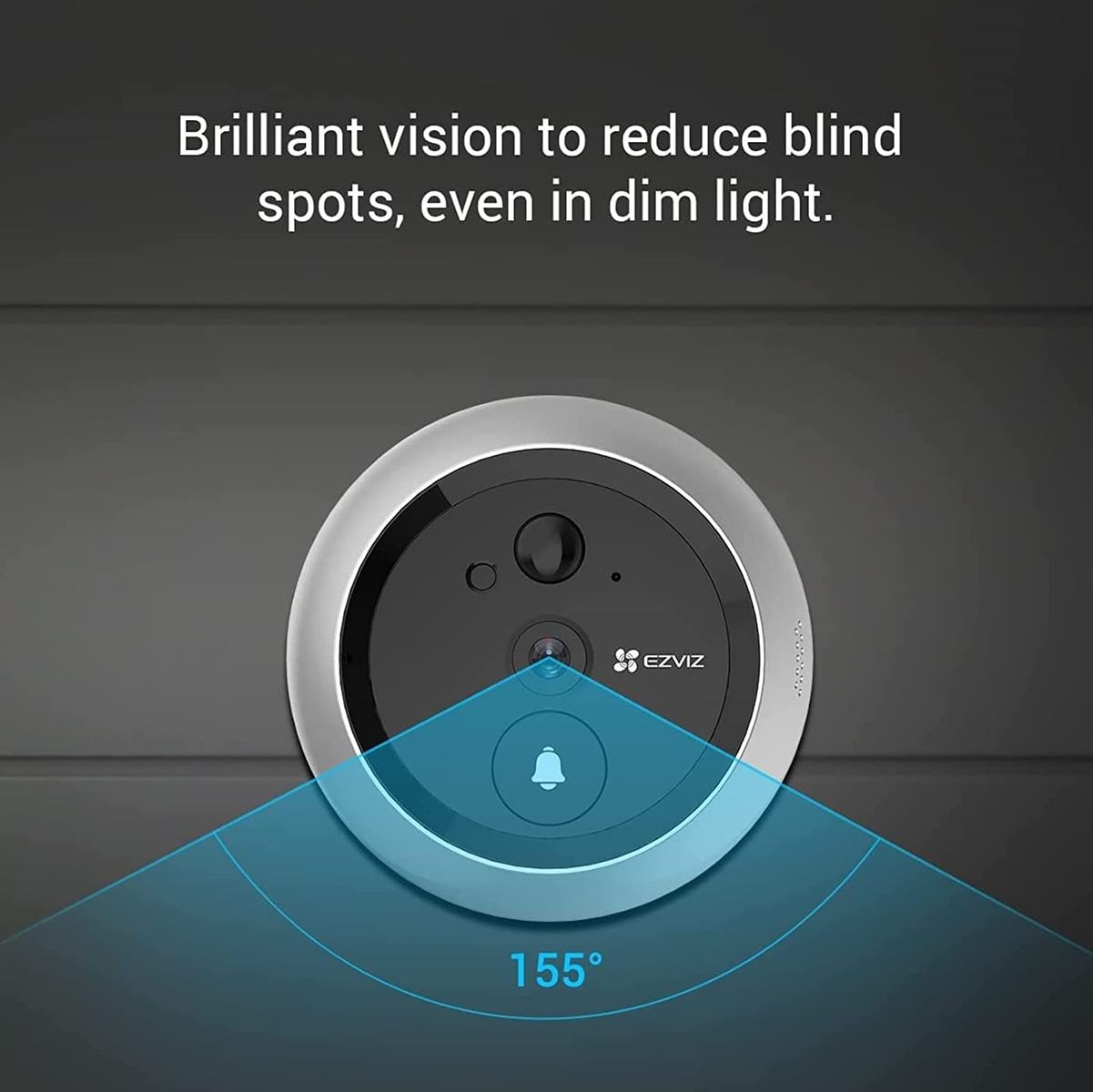 EZVIZ by HIKVISION WLAN Türklingel 4.3" Farbdisplay 155° Weitwinkel PIR-Sensor 2MP Türspion Kamera Zwei-Wege-Audio Live-Ansicht