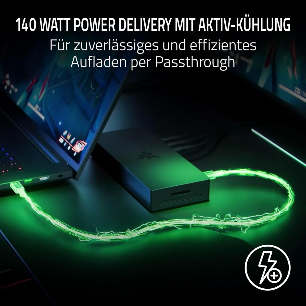 Razer Thunderbolt 5 Dock Chroma Dockingstation, 11 Anschlüsse, M.2-Slot, 3x 4K@144Hz/1x 8K@60Hz, 140W Power Delivery, Thunderbolt 5, EU Stecker, Weiß