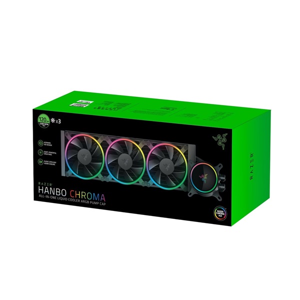 Razer Hanbo Chroma RGB AIO Liquid Cooler 360mm aRGB Pump Cap