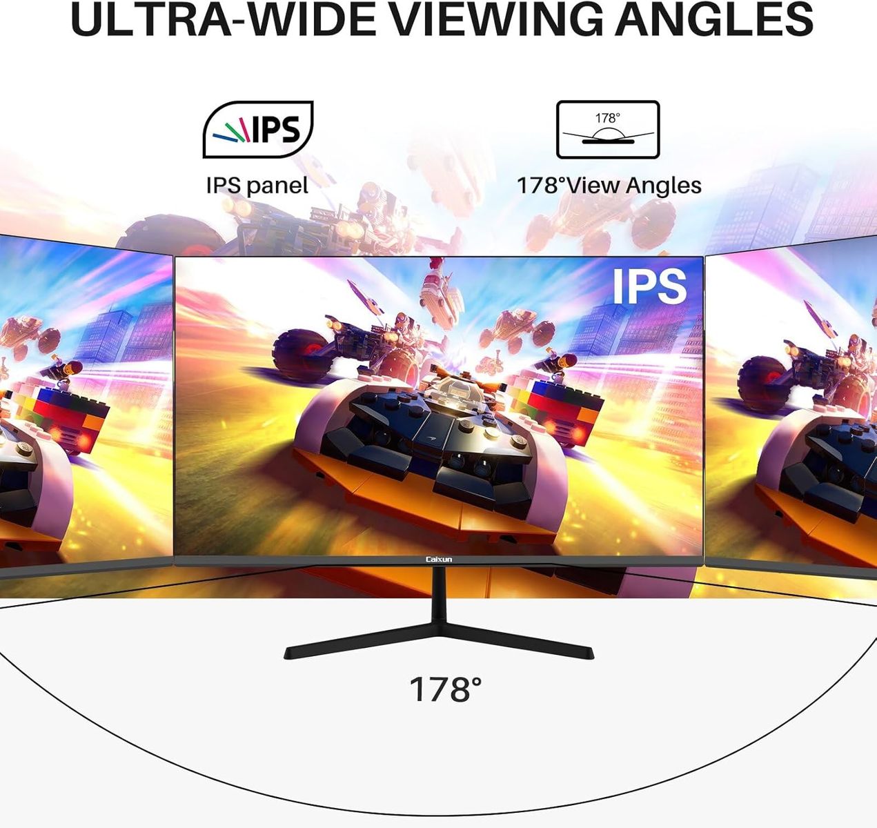 Caixun 27 Zoll 100Hz IPS Gaming Monitor, USB Tpye-C FHD Monitor mit integriertem Lautsprecher und ultradünner Blende, HDMI DP USB-C Ports