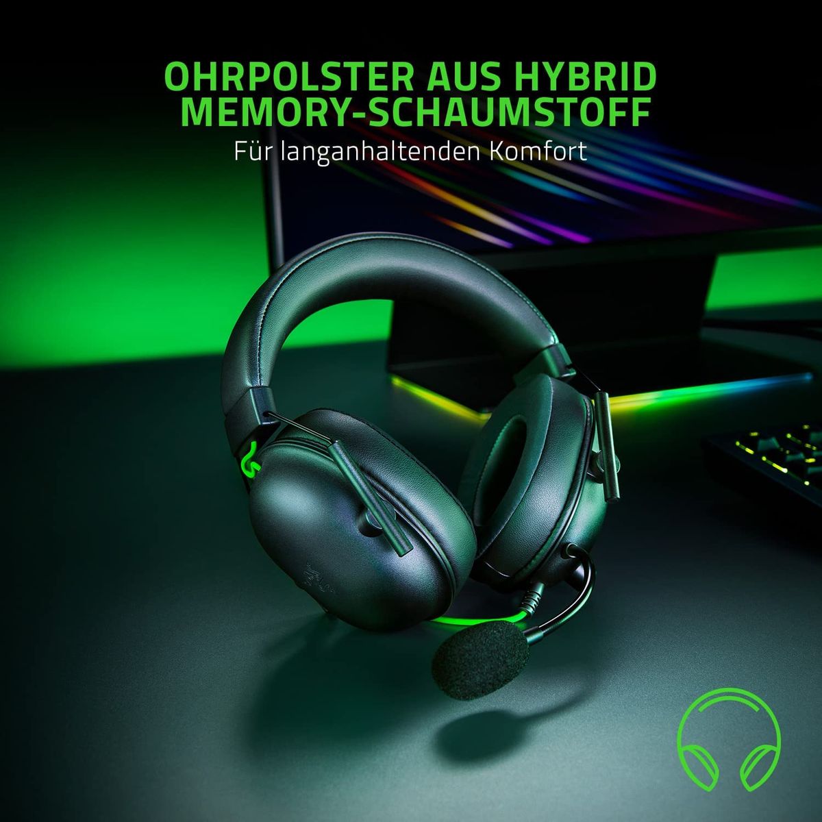 Razer BlackShark V2 X USB Gaming Headset Virtual 7.1 Surround-Sound for PC Black
