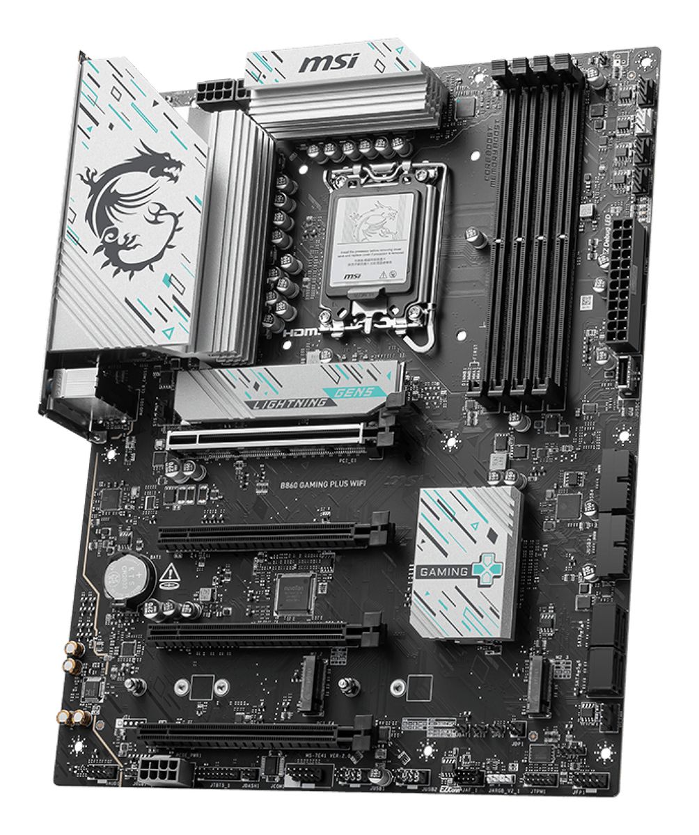 MSI B860 GAMING PLUS WIFI Mainboard, Intel B860, LGA 1851 (Socket V1), ATX, DDR5, Wi-Fi 7, Bluetooth 5.4